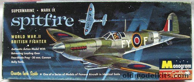 Monogram 1/48 Supermarine Mk IX Spitfire - Four Star Issue, PA79-98 plastic model kit